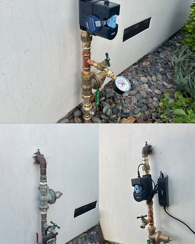 Smart water shutoff valve and pressure regulator installed on a home water main